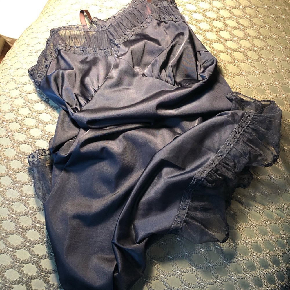 Vintage Tabarin Lingerie Black Full Slip sz40